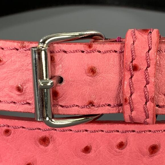 MAX MARA Waist Size S Pink Textured Ostrich Leather Belt main image 5